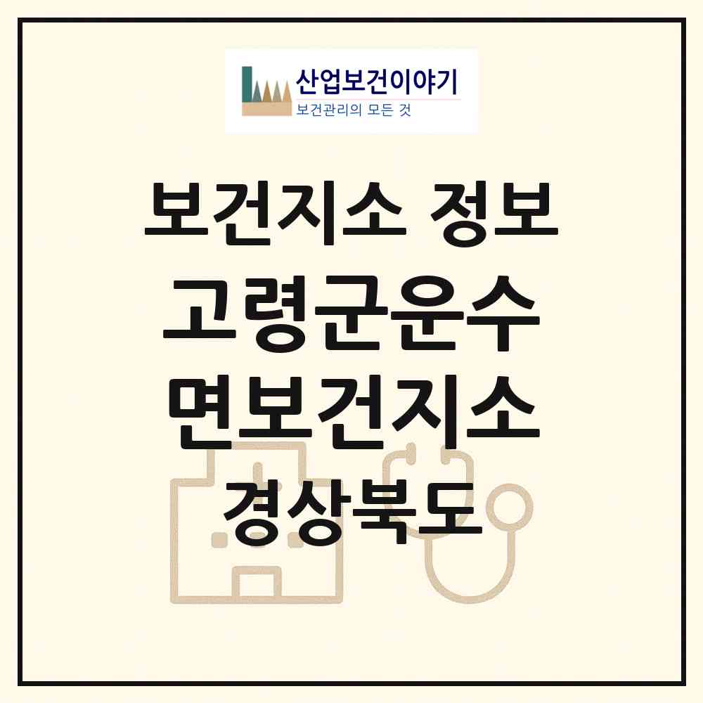 2026 고령군운수면보건지소 (고령군 운수면)|보건지소|요양기관 정보