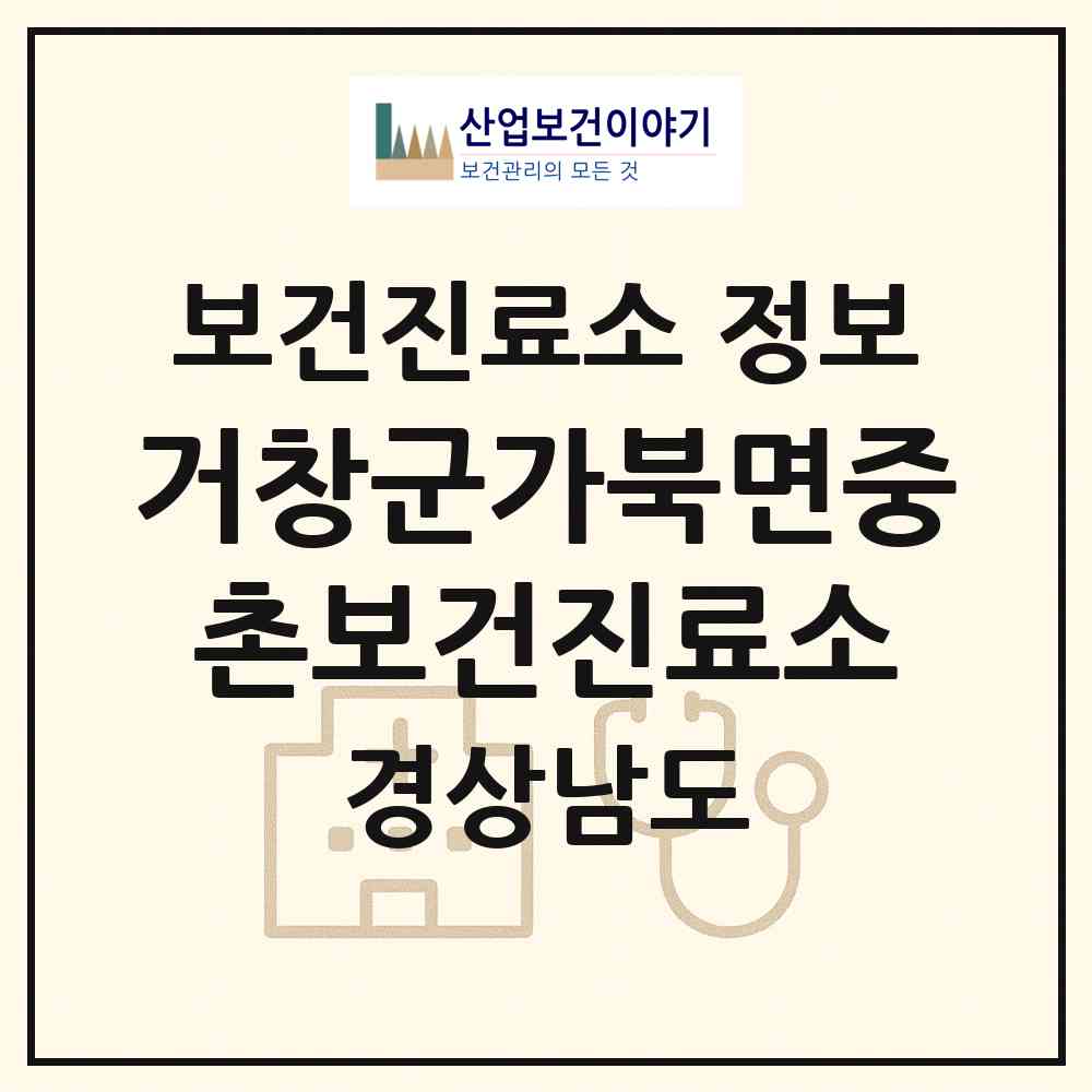 2026 거창군가북면중촌보건진료소 (거창군 가북면)|보건진료소|요양기관 정보