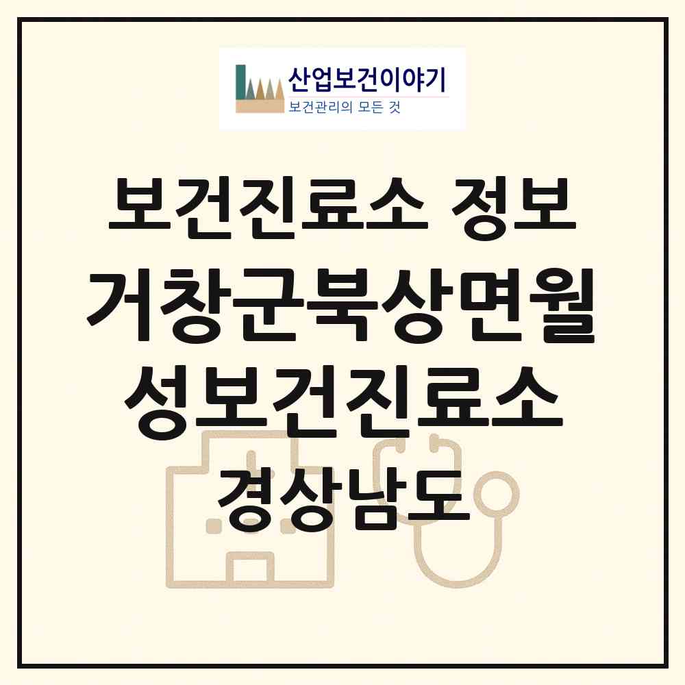 2026 거창군북상면월성보건진료소 (거창군 북상면)|보건진료소|요양기관 정보