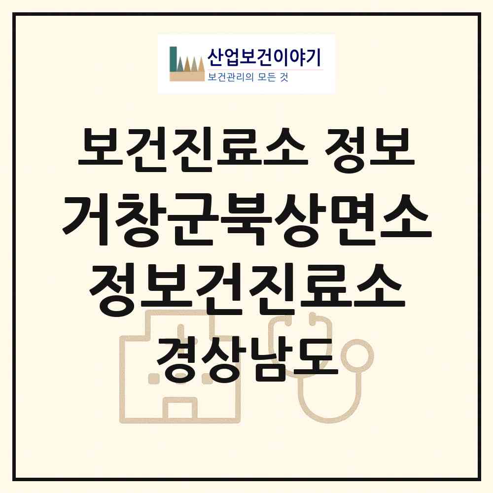 2026 거창군북상면소정보건진료소 (거창군 북상면)|보건진료소|요양기관 정보