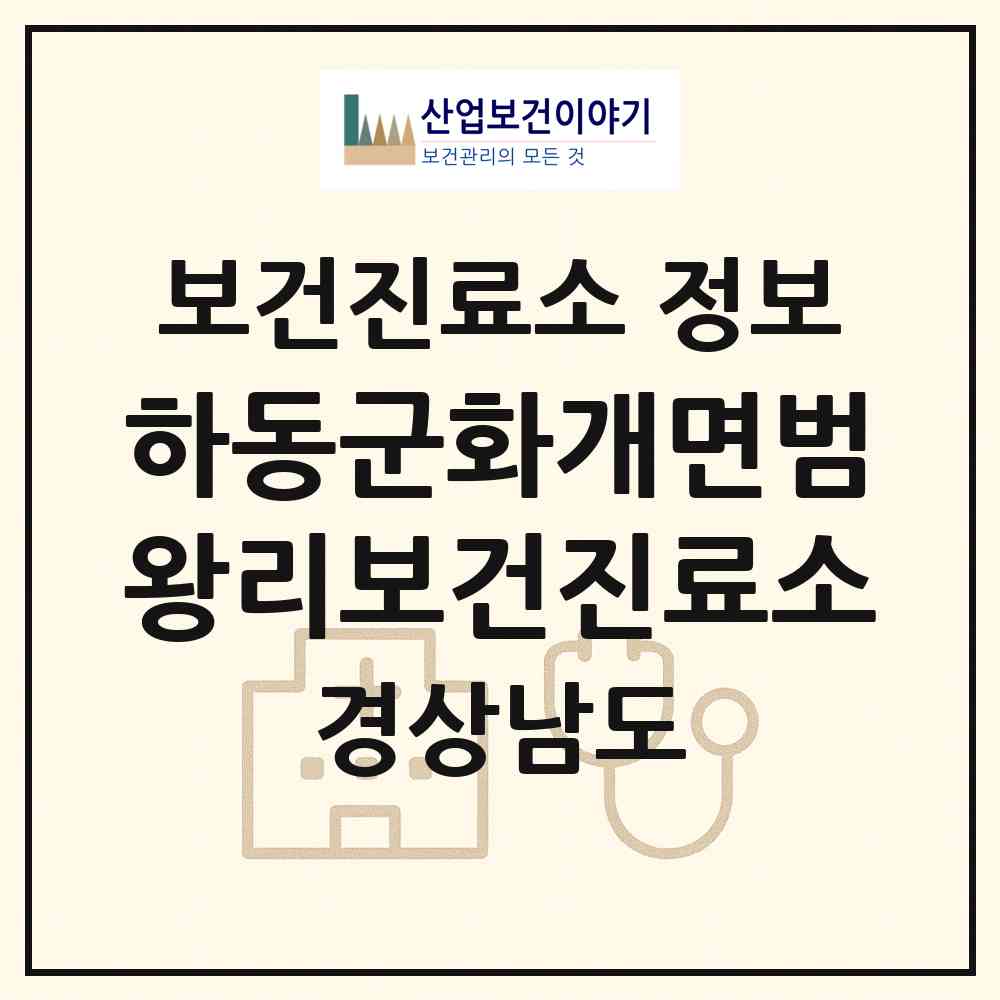 2026 하동군화개면범왕리보건진료소 (하동군 화개면)|보건진료소|요양기관 정보