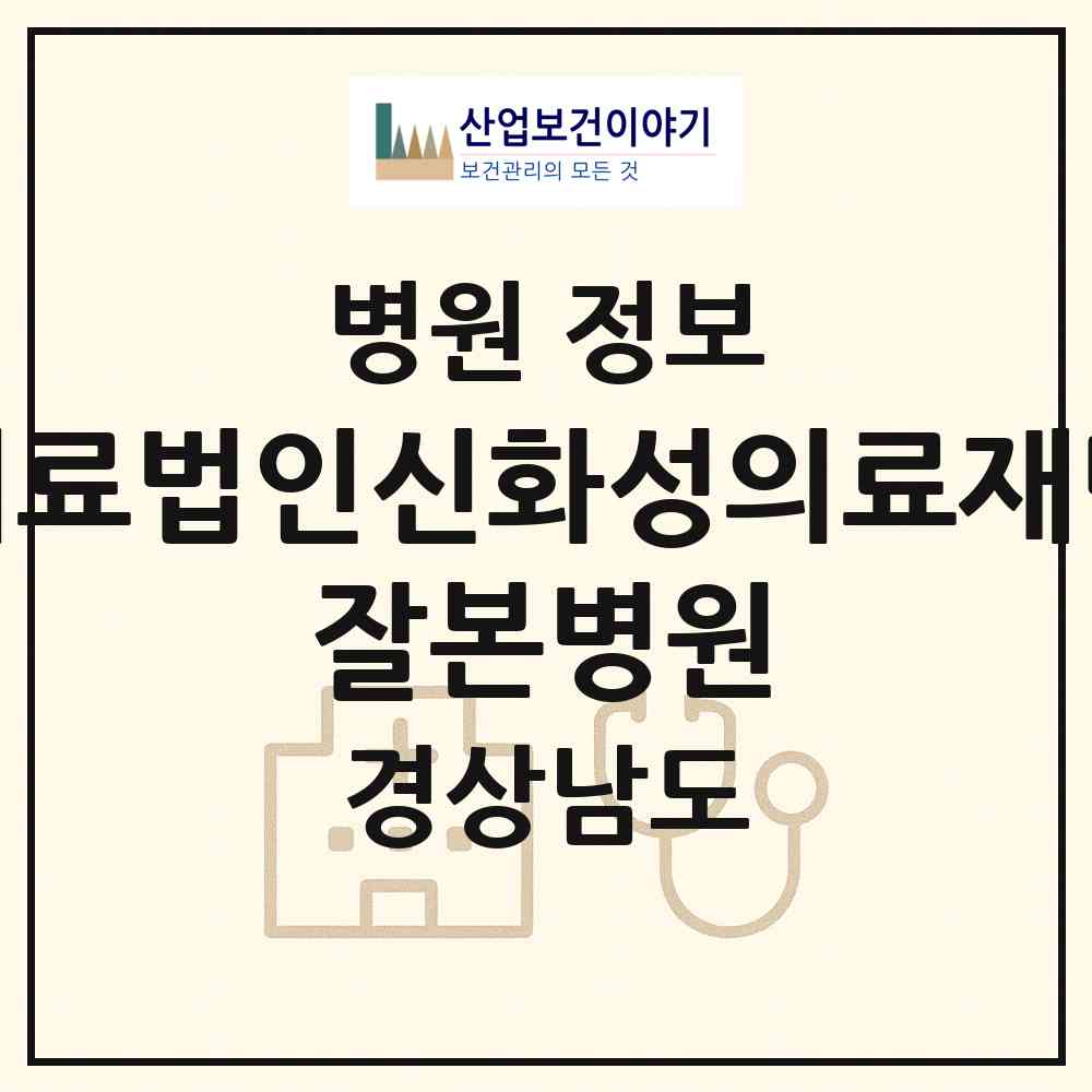 2026 의료법인신화성의료재단 잘본병원 (창원시 양덕2동)|병원|요양기관 정보