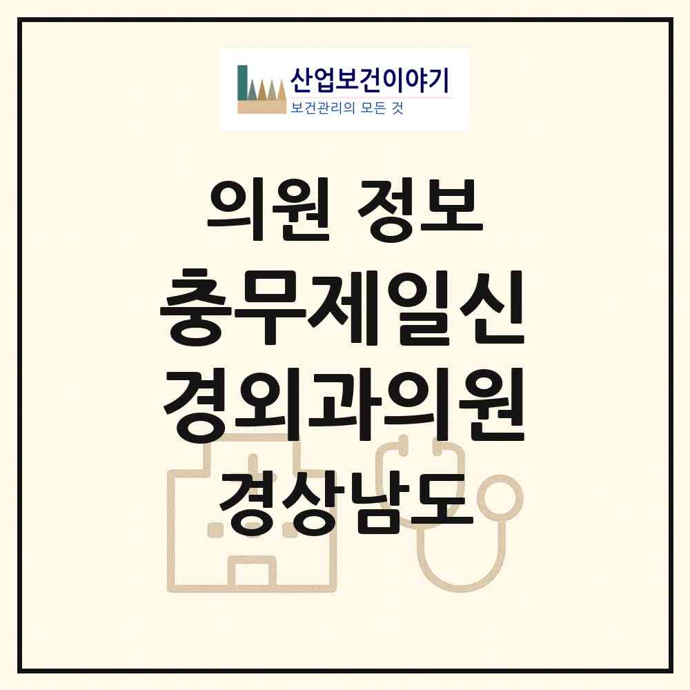 2026 충무제일신경외과의원 (통영시 무전동)|의원|요양기관 정보