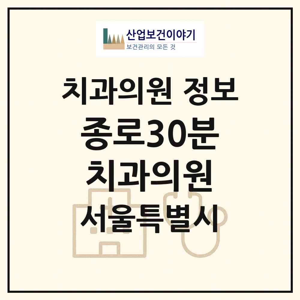 2026 종로30분치과의원 (서울 종로구 종로1.2.3.4가동)|치과의원|요양기관 정보