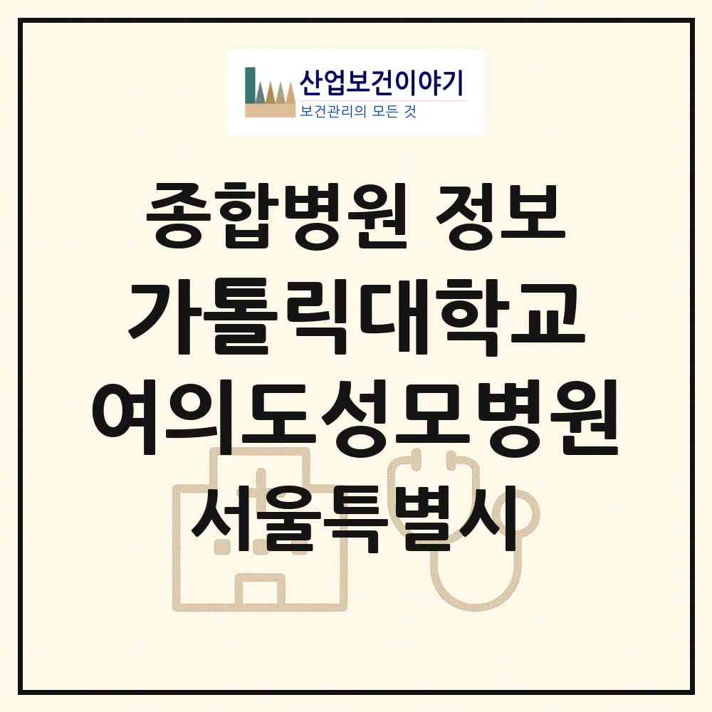 2026 가톨릭대학교 여의도성모병원 (서울 영등포구 여의동)|종합병원|요양기관 정보