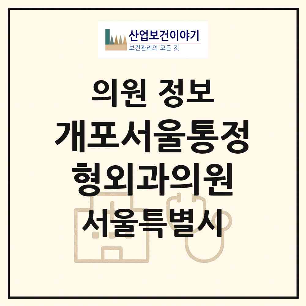 2026 개포서울통정형외과의원 (서울 강남구 개포2동)|의원|요양기관 정보