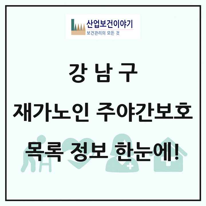 서울특별시 강남구 재가노인복지시설 주야간보호 목록 17곳