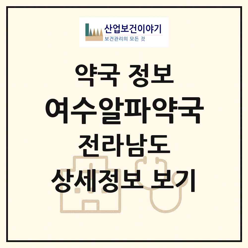 2026 여수알파약국 (여수시 관문동) | 위치·전화번호·약사수 약국 정보