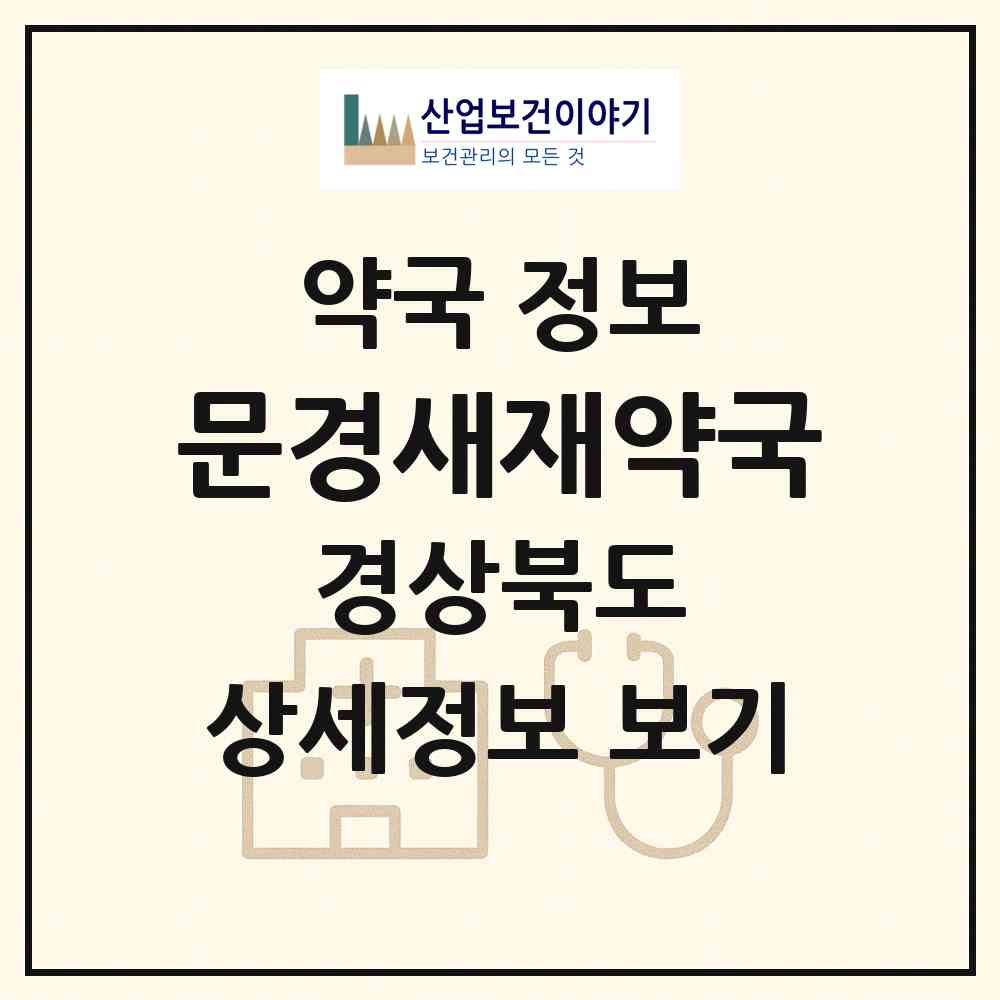 2026 문경새재약국 (문경시 문경읍) | 위치·전화번호·약사수 약국 정보