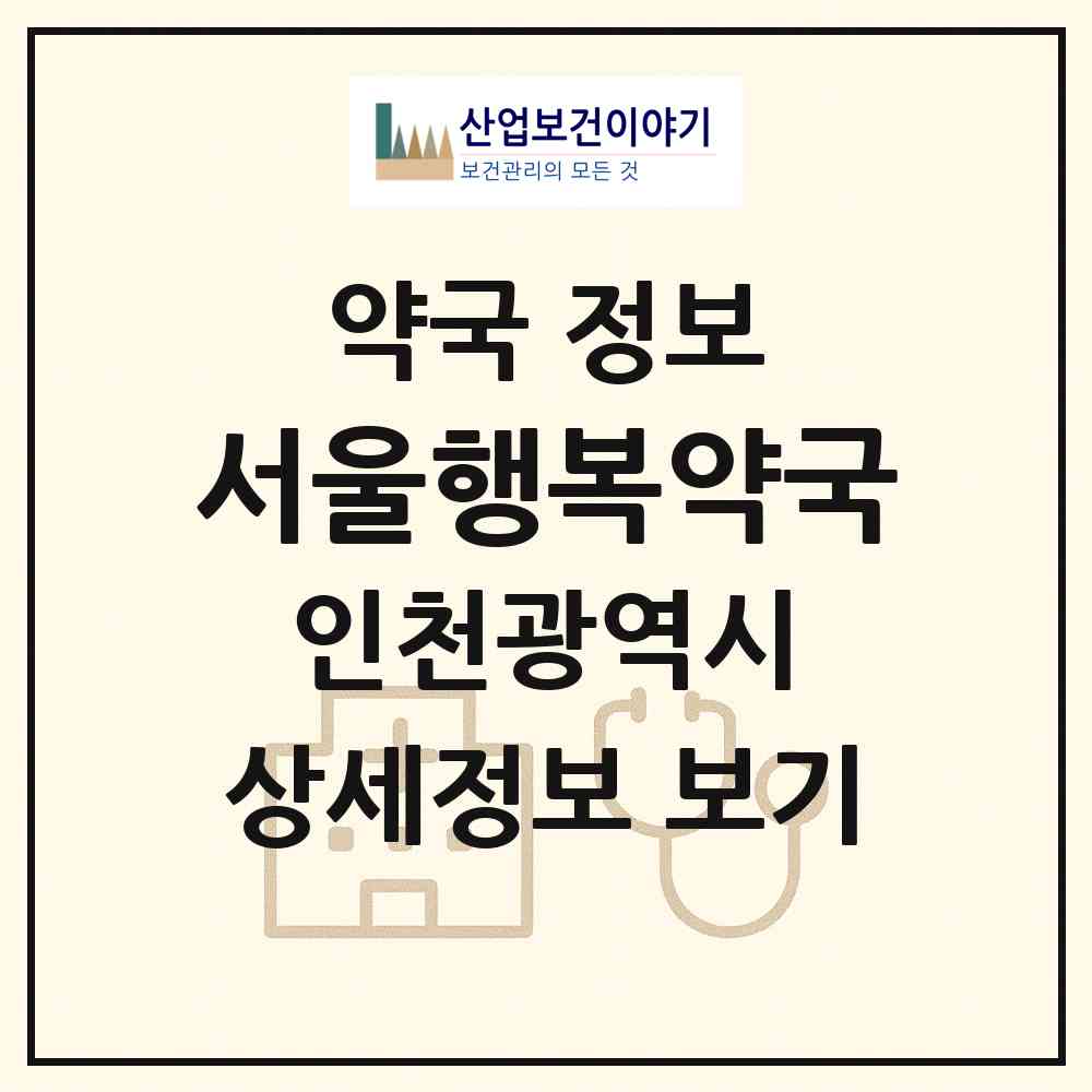 2026 서울행복약국 (인천 중구 운남동) | 위치·전화번호·약사수 약국 정보